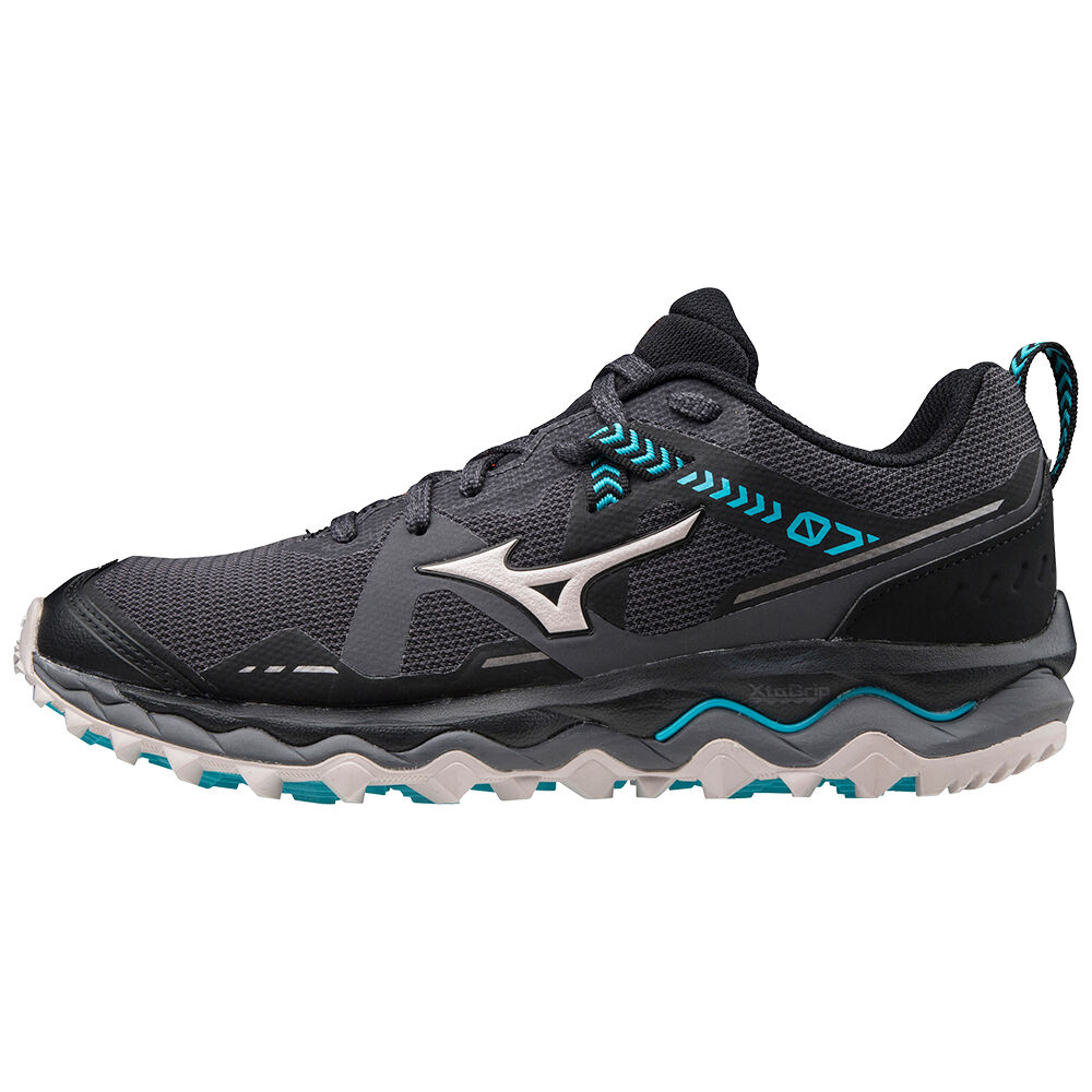 Mizuno Women's Wave Mujin 7 Trail Running Shoes Black/Grey/Blue (J1GK207054-DKN)